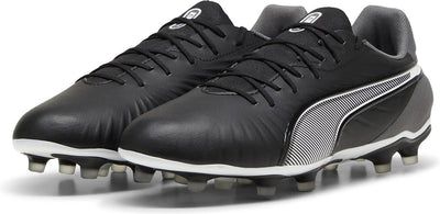 Puma king match fg ag chaussures de sport unisexes - noir- blanc-gris foncé cool