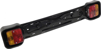 barre d'éclairage pour porte-vélos 85 x 15 cm noir