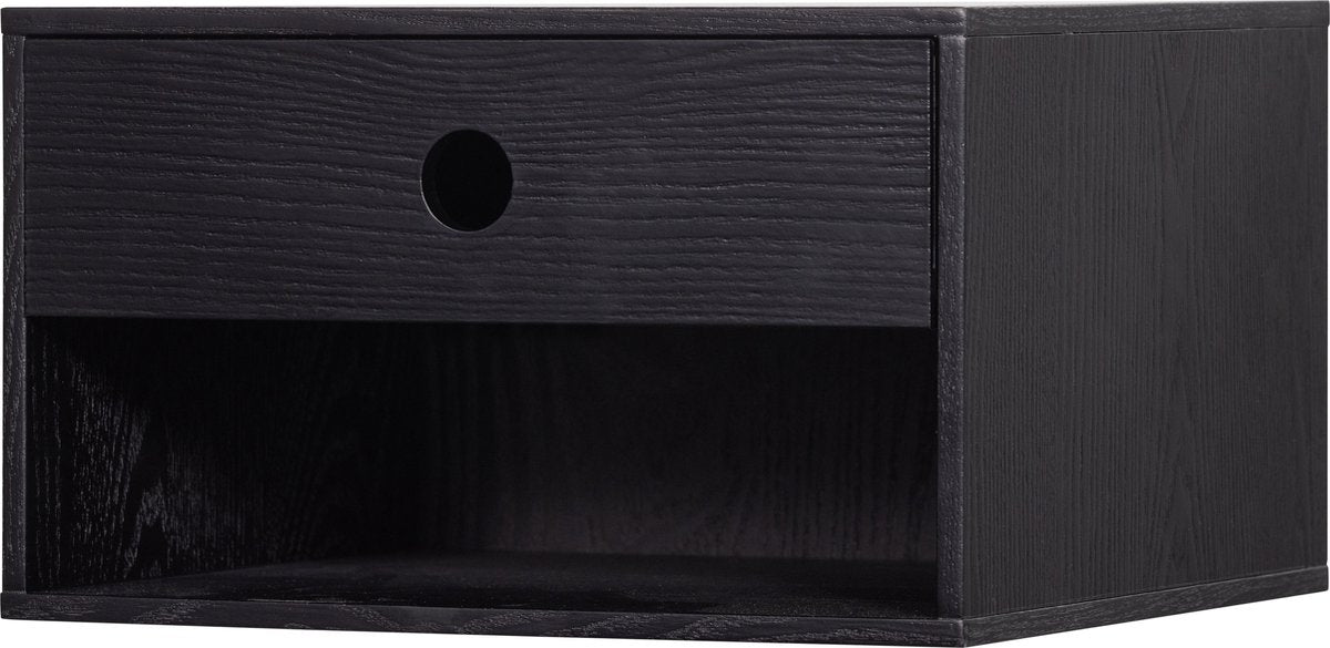 Woood table de chevet suspendue nancy - mdf - noir - 20x34x30