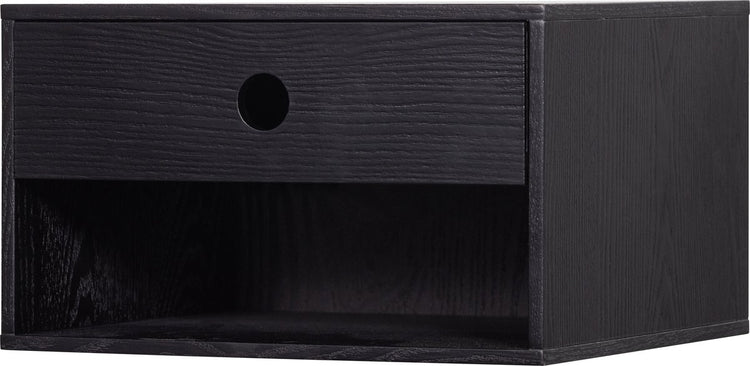 Woood table de chevet suspendue nancy - mdf - noir - 20x34x30