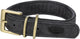 Collier Trixie cuir nubuck - noir l 47-54x4 cm - double doublure, anneau en D