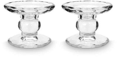 Vtwonen - lot de 2 - bougeoirs - verre - 9,2x7,3cm