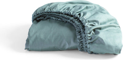 Cendrillon - week-end - drap-housse - 100% coton - hauteur de matelas jusqu'à 25 cm - 120x200 cm - vert minéral