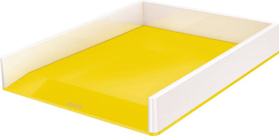 Corbeille à courrier Leitz wow blanc jaune