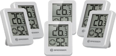 Thermo et hygromètre Bresser - lot de 6 - blanc - température et humidité