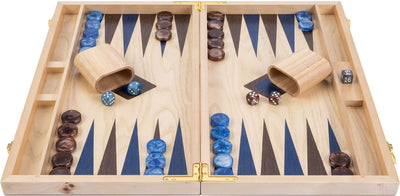 Backgammon Longfield 15 triangle bleu marron -