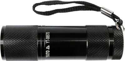 Yato - lampe de poche en aluminium - 9 LED - noir - 85x25mm