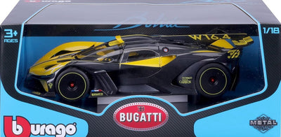Bburago burago b18-11047y bugatti bolidie super car-échelle 1:18 moulé sous pression, jaune