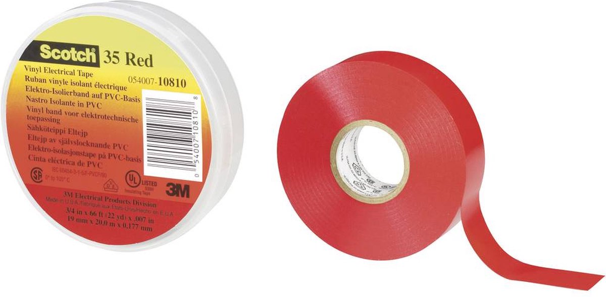 Scotch ™ 35 35-19x20rd ruban isolant 35 rouge (L x l) 20 m x 19 mm 1 pièce(s)