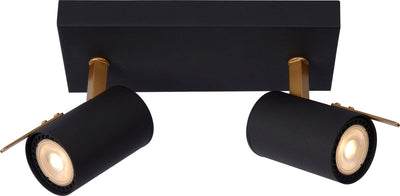 Lucide grony - spot de plafond (plafonnier) - led dim to warm - gu10 - 2x5w 2200k 3000k - noir