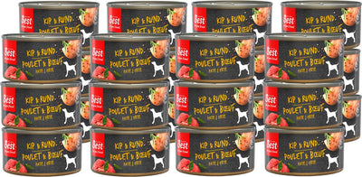 Bois de rose meilleur pour votre ami - nourriture humide pour chiens - poulet bœuf - repas cuit à la vapeur - 24 boîtes x 95 g