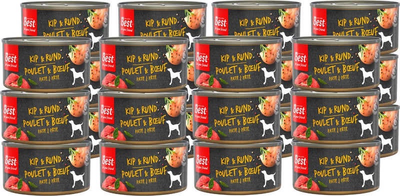 Bois de rose meilleur pour votre ami - nourriture humide pour chiens - poulet bœuf - repas cuit à la vapeur - 24 boîtes x 95 g