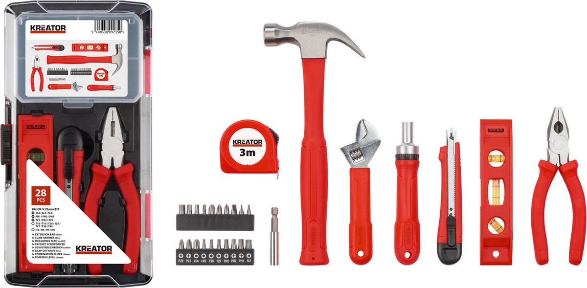Kreator - outils à main - krt951014 - ensemble d'outils mixtes - 28 pcs.