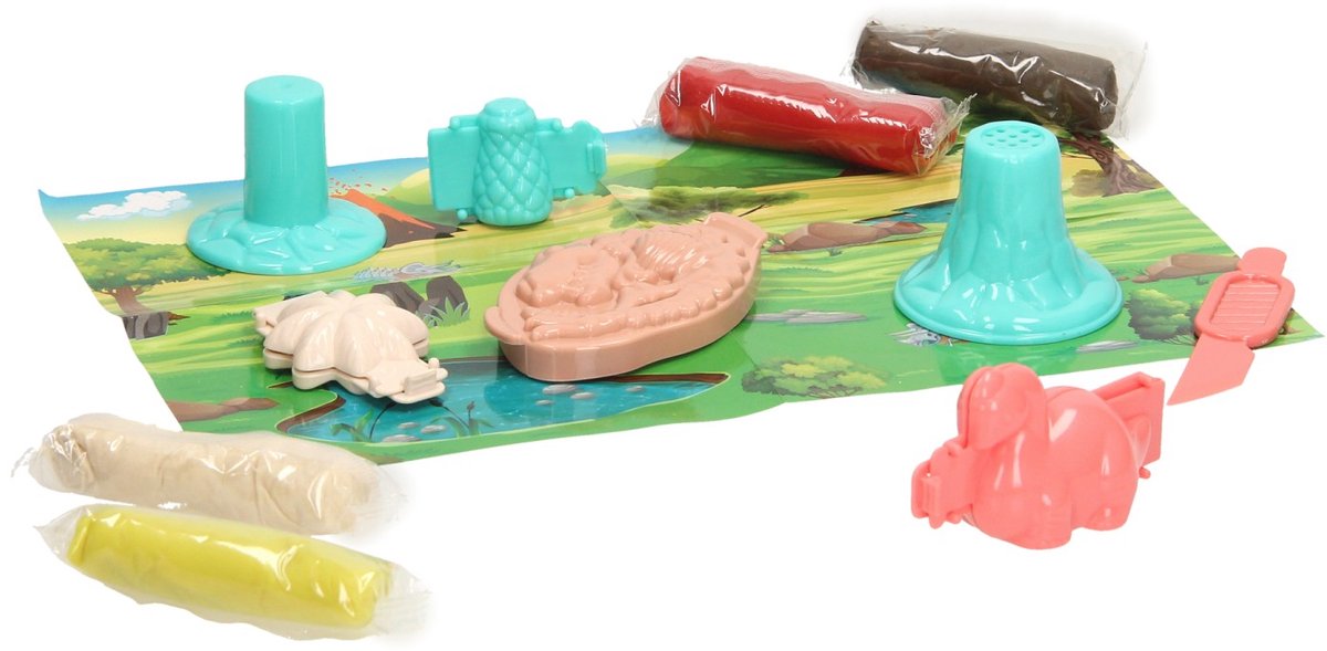 Set d'argile dinosaures - 4 couleurs d'argile