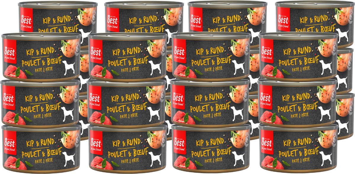 Bois de rose meilleur pour votre ami - nourriture humide pour chiens - poulet bœuf - repas cuit à la vapeur - 24 boîtes x 95 g