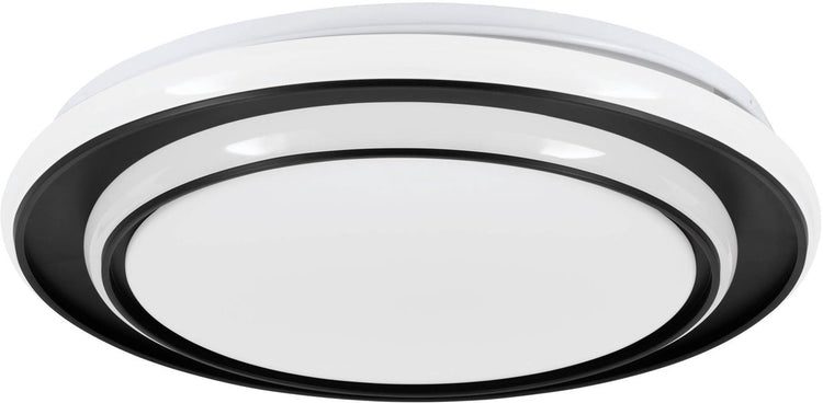 Plafonnier Eglo moschetta - ø 40 cm - noir et blanc - lumière blanche orientable (lumière chaude, neutre et lumière du jour)