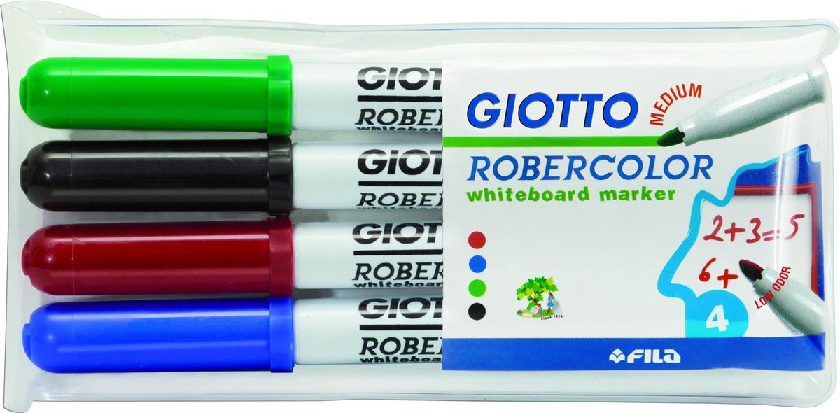 Giotto marqueur pour tableau blanc robercolor - étui 4 pièces