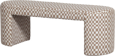 Banc Woood Jacob - polyester - à carreaux - sable - 46x130x46