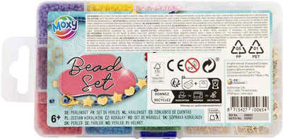 Perles de groupe d'artisanat créatif dans une boîte de rangement - 9 couleurs + fil