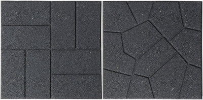 Nature - carrelage de jardin - gris - caoutchouc - carrelage motif réversible - h1,5 x 40 x 40cm