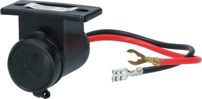 Prise en saillie Carpoint 1 voie 12v 24v – connexion 21 mm – 15a – étanche aux éclaboussures – avec montage sur cache-poussière