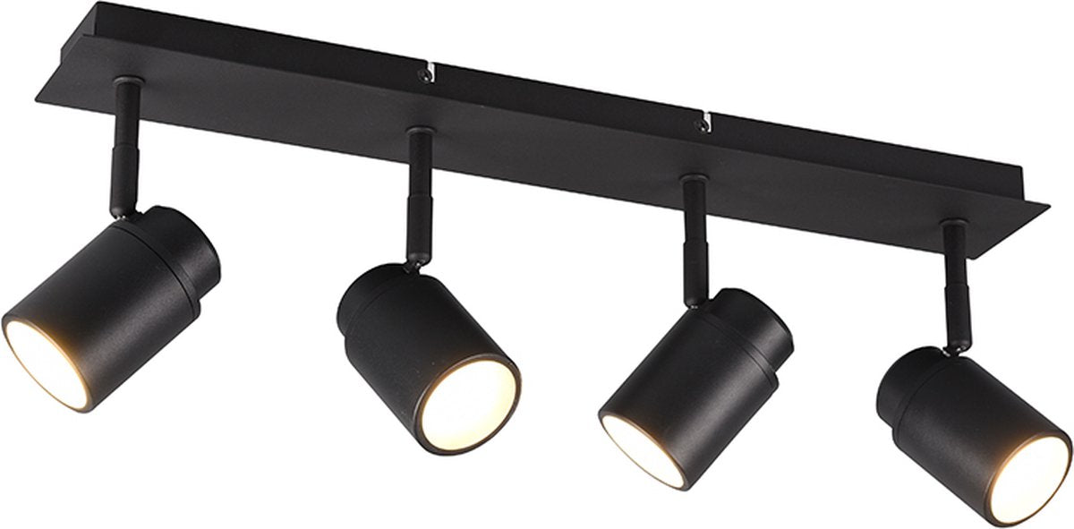 Trio angelo - spot - noir mat - excl. 4x gu10 3 w - montage au plafond - éclairage salle de bain