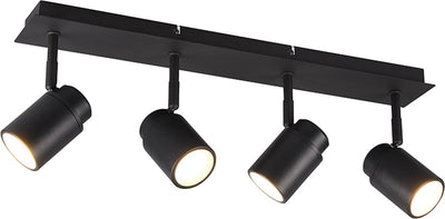 Trio angelo - spot - noir mat - excl. 4x gu10 3 w - montage au plafond - éclairage salle de bain