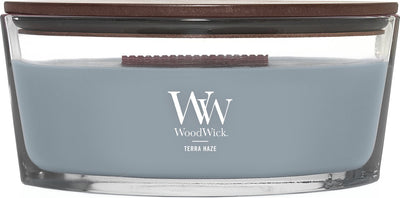 Bougie parfumée Woodwick Heartwick Flame Ellipse - Terra Haze - 50 heures de combustion