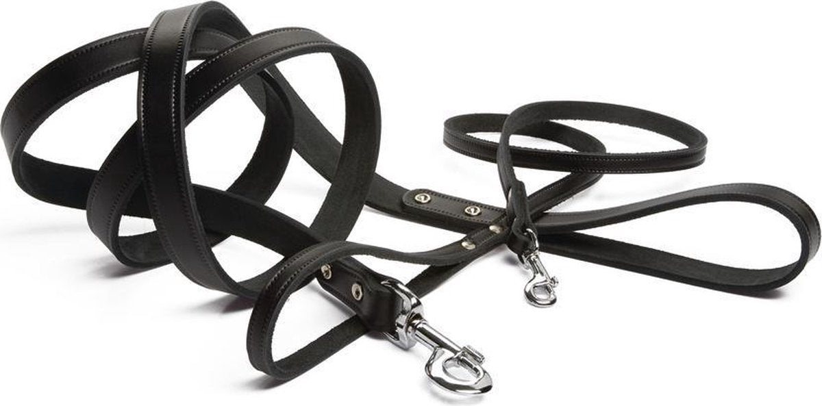 Beeztees - laisse pour chien - agrafée - noir - 165x12 cm
