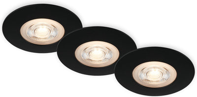 Briloner - lot de 3 spots encastrables LED - éclairage salle de bain - ø9 cm - ip65 - 5w - 480 lm - 3 000 k - noir
