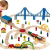 Super train en bois dans une boîte de rangement - 100 pcs.