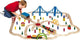Super train en bois dans une boîte de rangement - 100 pcs.