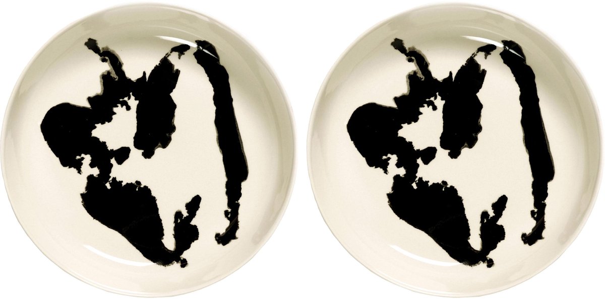Serax - fête ottolenghi - assiette - blanc noir - 22 ø - 2 pièces