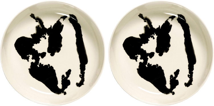 Serax - fête ottolenghi - assiette - blanc noir - 22 ø - 2 pièces