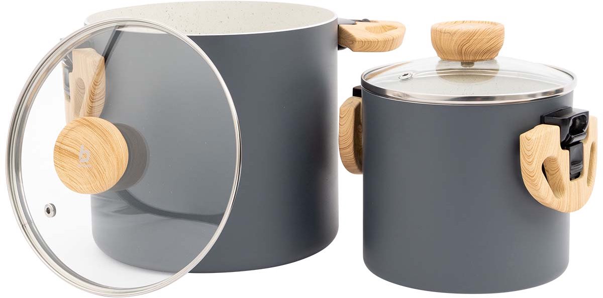 Bo-camp - collection outdoor urbain - set de poêles - barbacane - aluminium - induction - 2 pièces