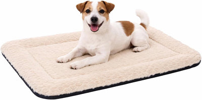 Flamingo dog cushion - dog basket - naya rectangular beige 70.5x41.5cm - comfortable - ideal for bench - soft filling