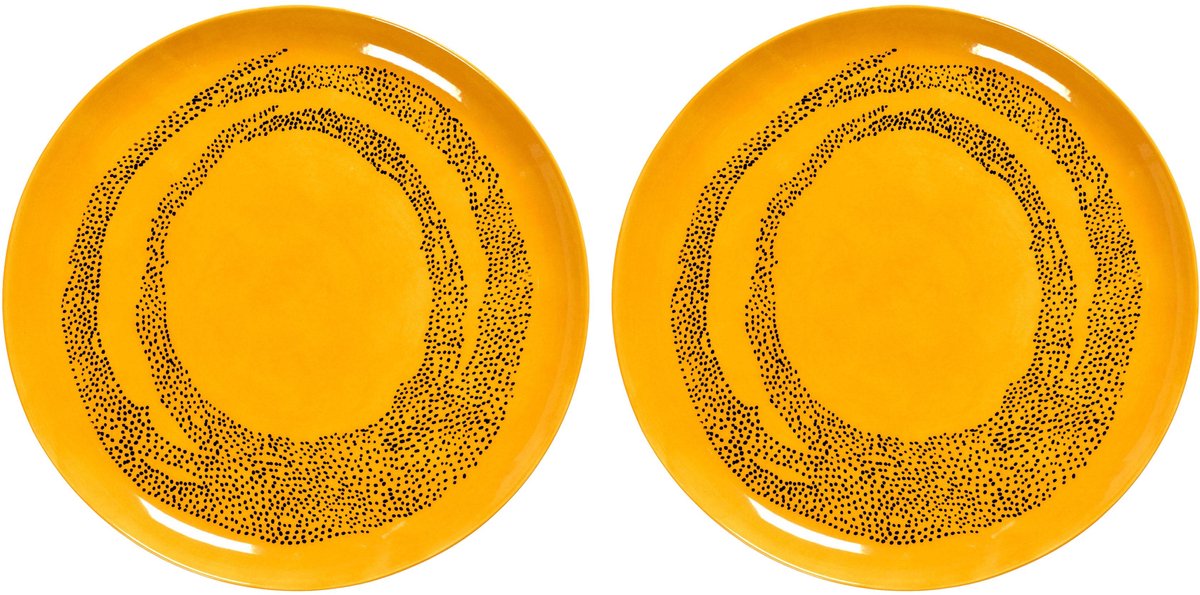 Serax - fête ottolenghi - assiette l - jaune noir - 26 ø - 2 pièces