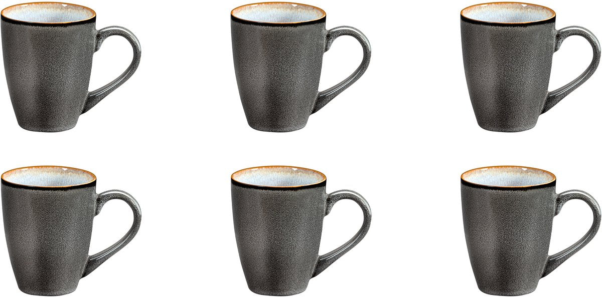 Médard de noblat - shadow aqua - tasse 30 cl - 6 pièces - grès