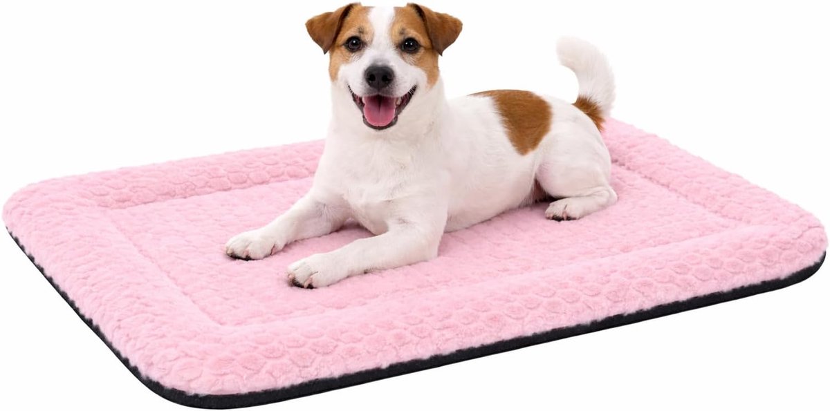 Coussin pour chien Flamingo – panier pour chien – naya rectangulaire rose 70,5x41,5cm – confortable – idéal pour banc – doux