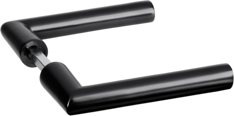 Impresso - Garniture de porte London (2 x poignée de porte sans rosace) - aluminium - noir mat