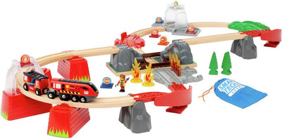 Brio World - 36004 Ensemble de pompiers intelligents et sonores | Coffret de 41 pièces alimenté par batterie pour les enfants âgés de 3 ans et plus