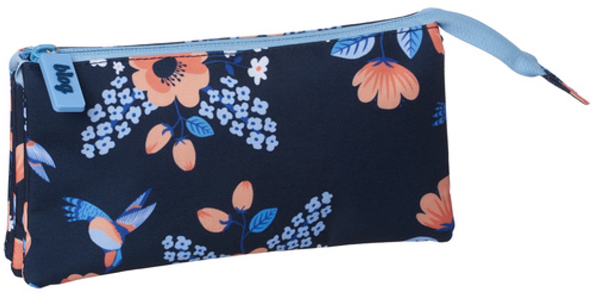 Étui à stylos Kangaro fleurs, avec fermeture éclair k-92370