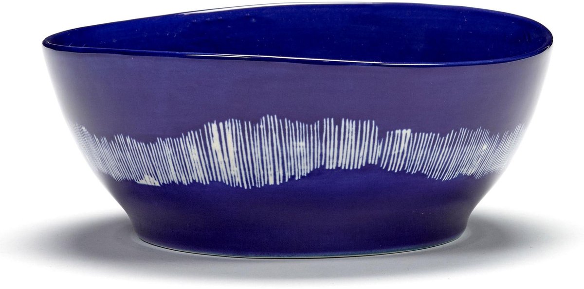 Serax - fête ottolenghi - bol l - bleu foncé blanc - 18 ø - 4 pièces