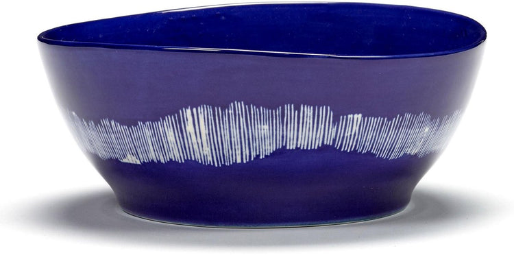 Serax - fête ottolenghi - bol l - bleu foncé blanc - 18 ø - 4 pièces