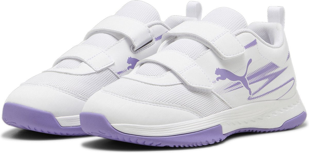Chaussures de sport unisexes Puma Varion II V Jr - Alerte blanc-lavande