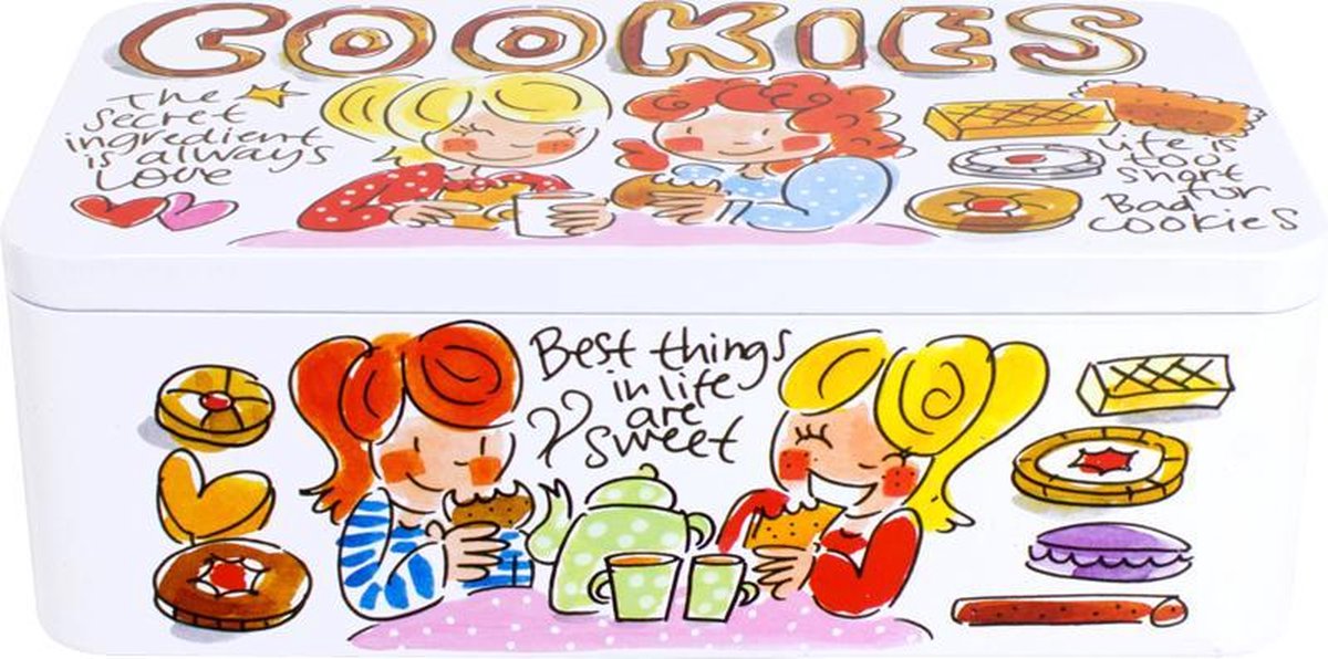 Pot à biscuits Blond Amsterdam discutant - étain - 11x20 cm