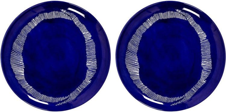 Serax - fête ottolenghi - assiette l - bleu foncé blanc - 26 ø - 2 pièces