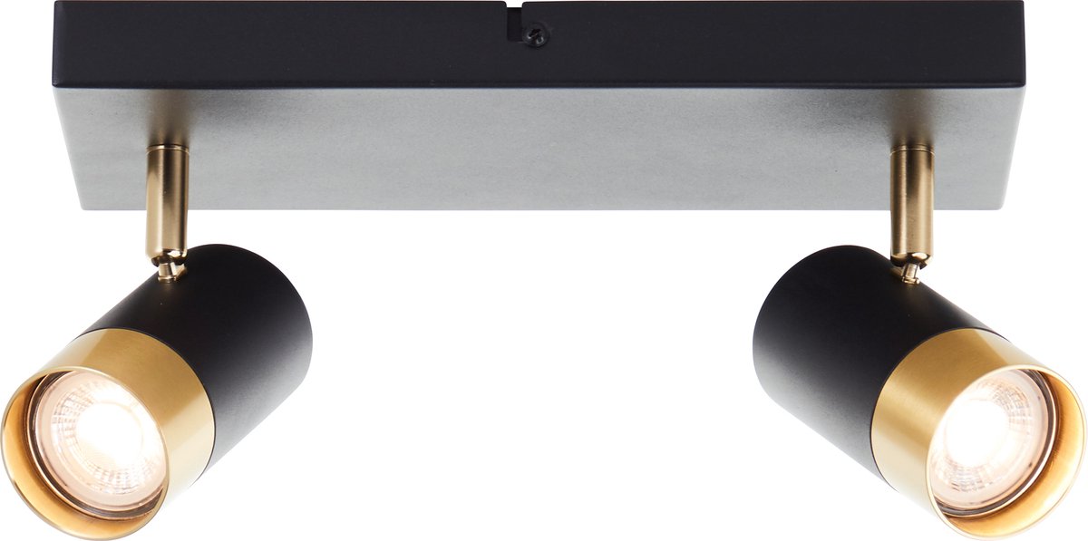 Brilliant vigolo - spot de plafond - gu10 2x5w - 3000k - or noir