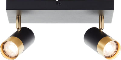 Brilliant vigolo - spot de plafond - gu10 2x5w - 3000k - or noir