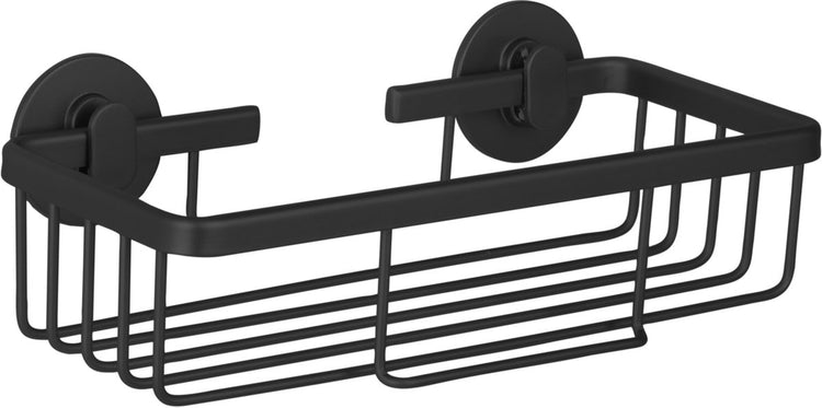 Support de douche autocollant Differnz noir - panier de douche - rectangle suspendu - support de douche sans perçage - aluminium - 25 x 11,6 x 8,1 cm
